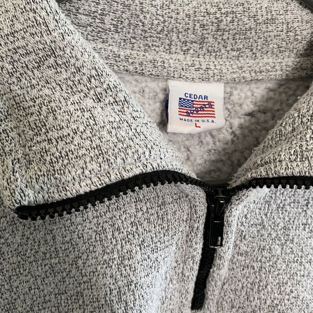 Washington DC Sweater Women’s Large Gray Pullover 1/4 Zip USA Cedar Sports Vtg - Picture 3 of 10
